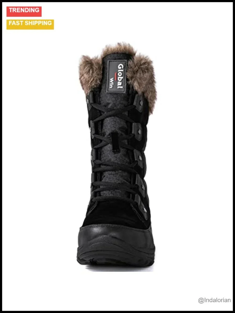 Women's Mid-Calf Snow Boots Waterproof Faux Leather with Fleece Lining Non-Slip